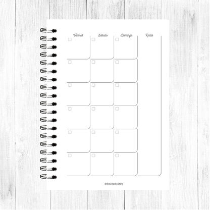 Libreta Planner Mensual