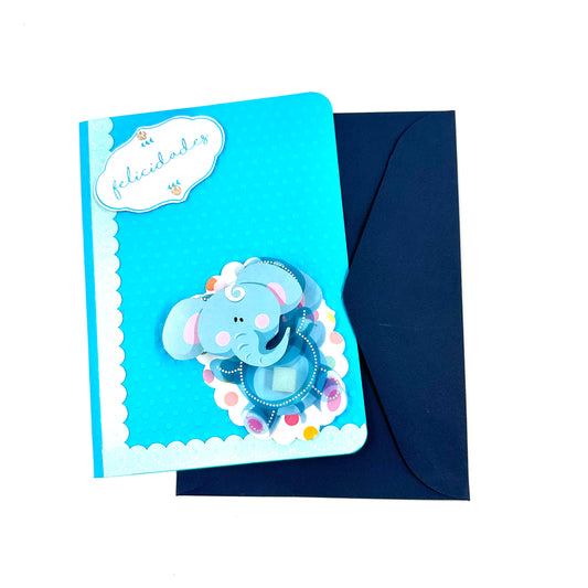 Tarjeta de regalo con decoración de elefante